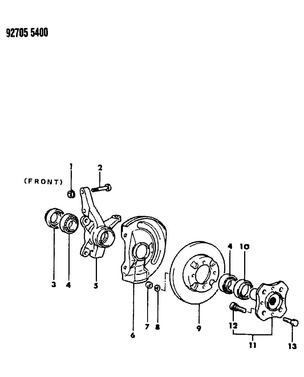 TOYOTA MB61 8734 - Brake, disc and bearings, front, lc 41-colt, summit, (u.s.): 002 pcs. autospares.lv