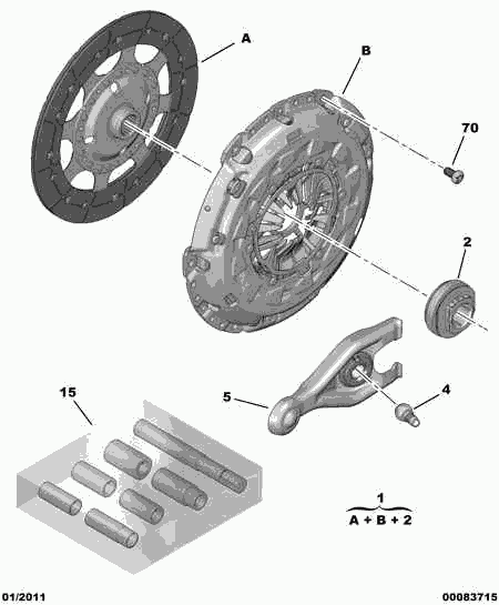 CITROËN 2052.P6 - Clutch wtht ret mech plate bearing buffe: 01 pcs. autospares.lv