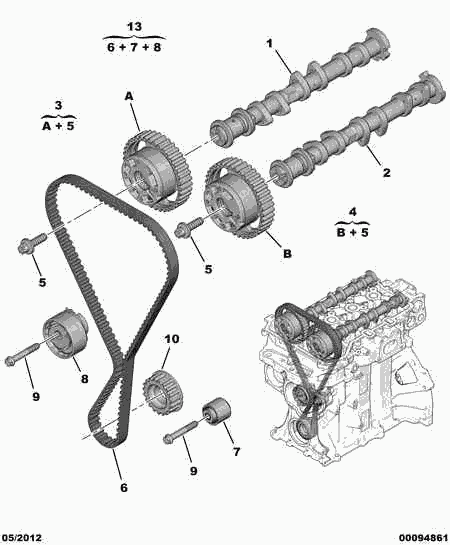 PEUGEOT 16 086 842 80 - Camshaft belt camshaft gear: 01 pcs. autospares.lv