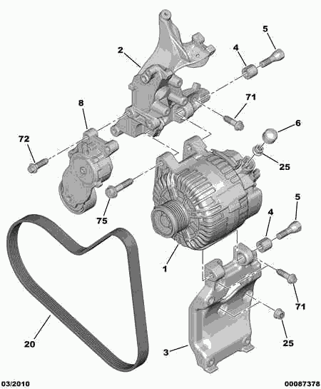 DS 96 780 488 80 - Alternator and fixings: 01 pcs. autospares.lv