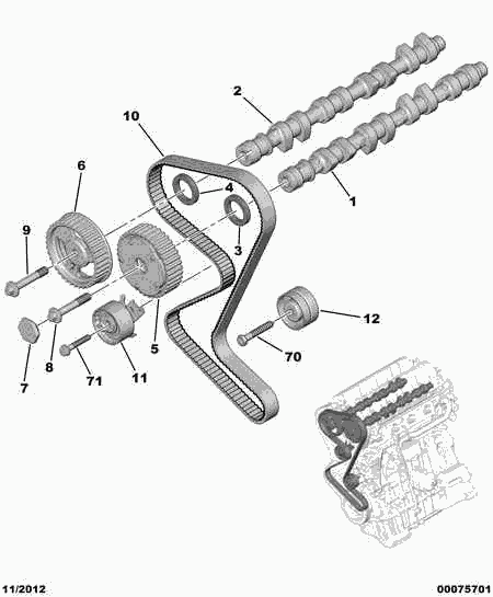 PEUGEOT 0816 G4 - Camshaft belt camshaft gear: 01 pcs. autospares.lv