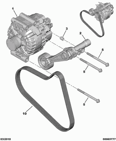 CITROËN/PEUGEOT 5705 NR - Alternator and fixings: 01 pcs. autospares.lv