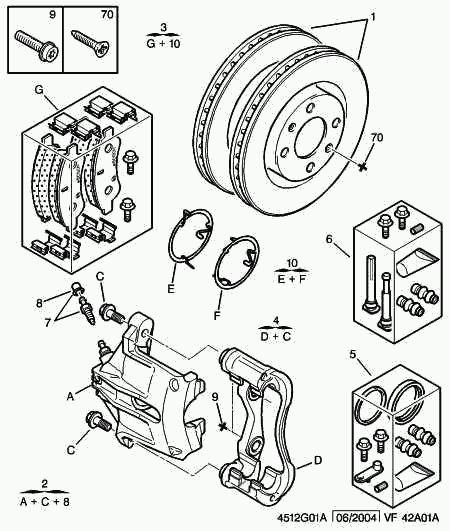 CITROËN (DF-PSA) 4253.42 - Front brakes disc caliper friction pad: 01 pcs. autospares.lv