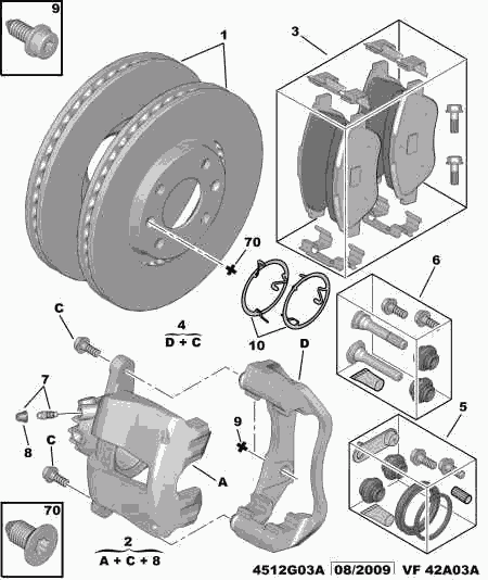 DS 4246.W2 - Front brakes disc caliper friction pad: 01 pcs. autospares.lv