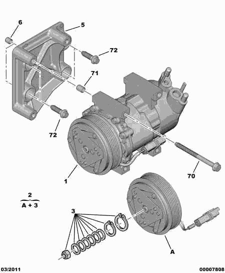 PEUGEOT (DF-PSA) 6453 LF - Air conditioned compressor detail: 01 pcs. autospares.lv