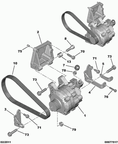 Volvo 5708 94 - Alternator and fixings: 01 pcs. autospares.lv