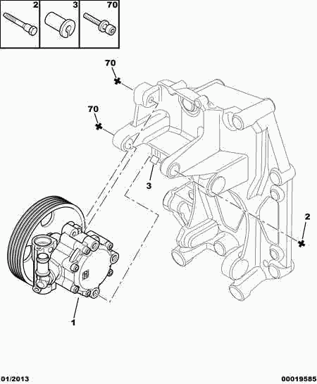 PEUGEOT 4007 6A - Power steering pump: 01 pcs. autospares.lv