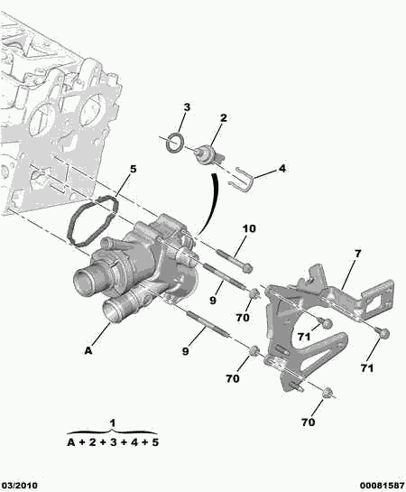 FORD 98 036 487 80 - Coolant thermostat / housing autospares.lv