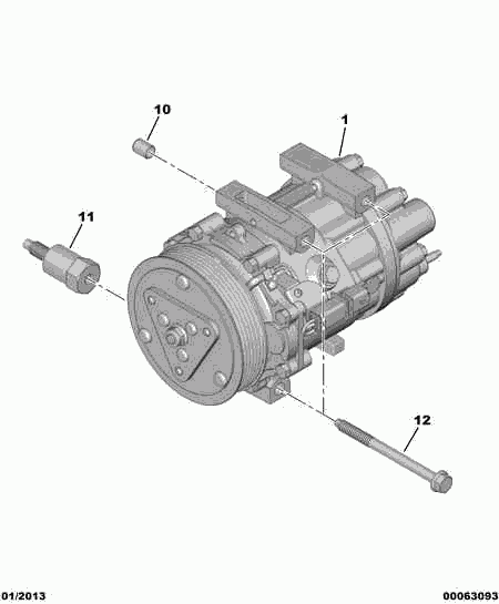 CITROËN 6453.YX - Air conditioned compressor detail: 01 pcs. autospares.lv