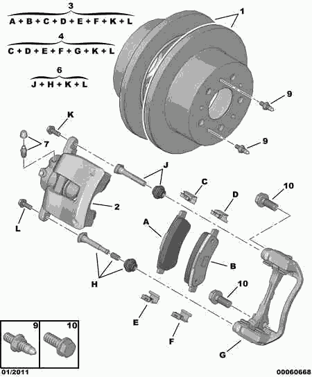 FIAT 4249 31 - Rear brake disc caliper friction pad: 01 pcs. autospares.lv