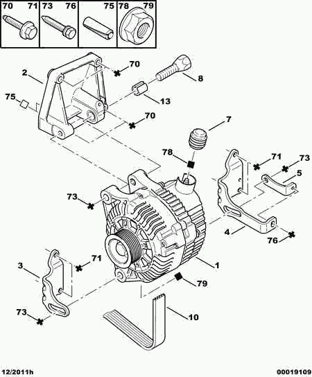 DS 5705 6C - Alternator and fixings: 01 pcs. autospares.lv