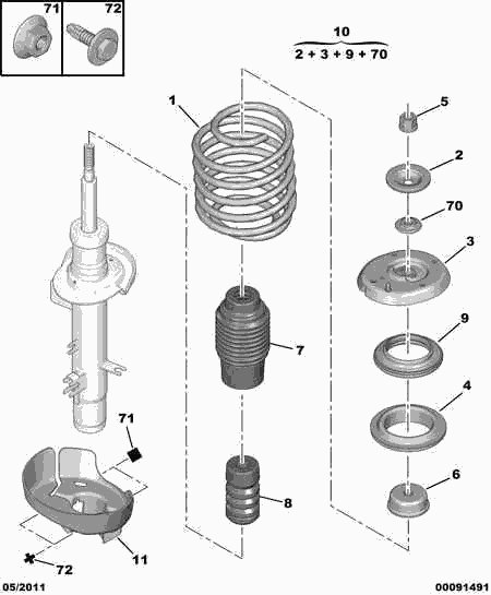 CITROËN 5033.84 - Dust Cover Kit, shock absorber autospares.lv