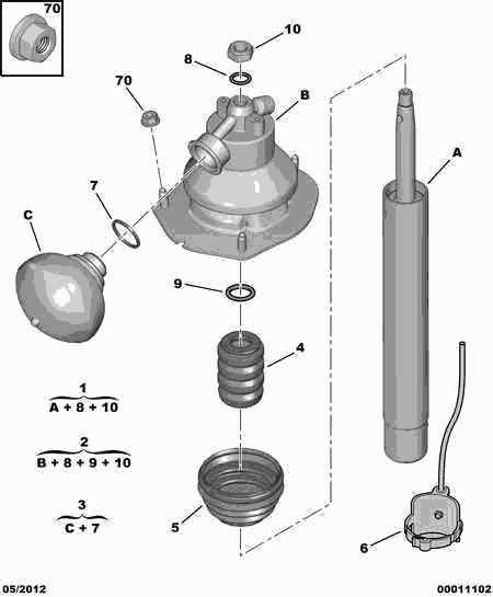 CITROËN 5271.H7 - Suspension Sphere, pneumatic suspension autospares.lv