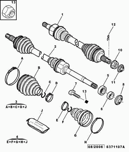 CITROËN 3272 1F - Driveshaft: 01 pcs. autospares.lv