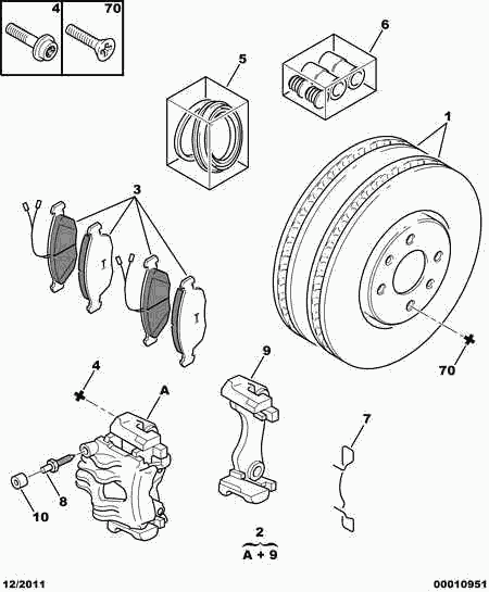 DS 4253 06 - Front brakes disc caliper friction pad: 01 pcs. autospares.lv