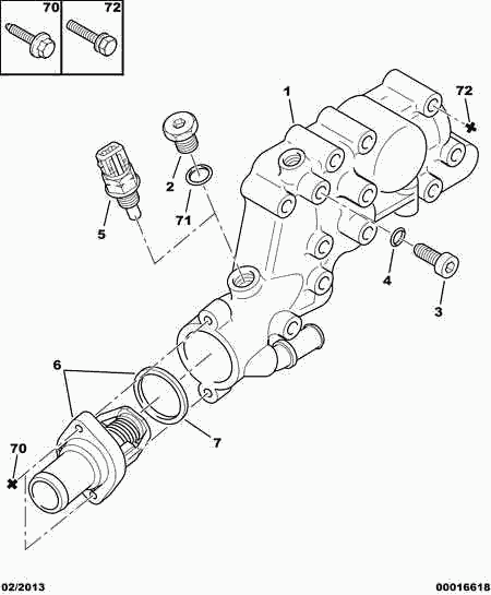 PEUGEOT 1336 Q1 - Coolant thermostat / housing autospares.lv