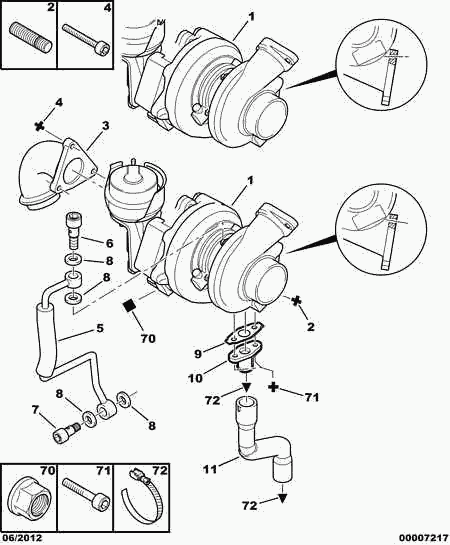 CITROËN 0375 J9 - Turbo charger oil return hose: 01 pcs. autospares.lv