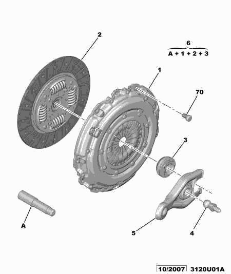 CITROËN/PEUGEOT 2052 K9 - Clutch wtht ret mech plate bearing buffe: 01 pcs. autospares.lv