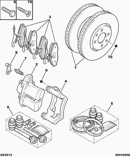 CITROËN/PEUGEOT 4246 T9 - Front brakes disc caliper friction pad: 01 pcs. autospares.lv