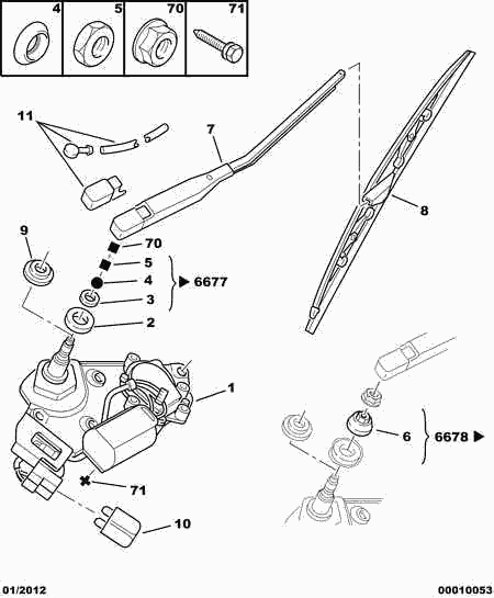 CITROËN 6426 KC - Rear window wiper: 01 pcs. autospares.lv