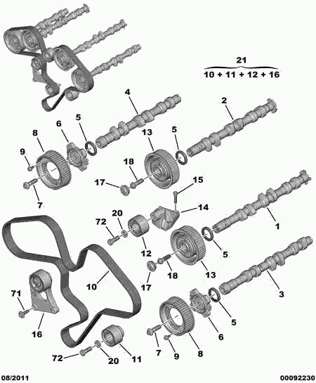 CITROËN 0831 V2 - Timing Belt Set autospares.lv