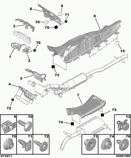 DAF 6984 28 - Exhaust system heat shield: 01 pcs. autospares.lv