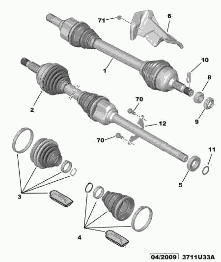 CITROËN 3287 C9 - Driveshaft: 02 pcs. autospares.lv