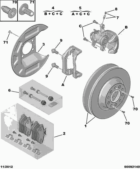 CITROËN/PEUGEOT 4249.23 - Rear brake disc caliper friction pad: 01 pcs. autospares.lv