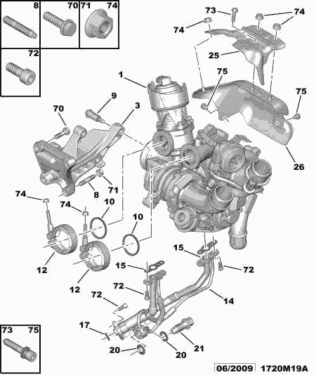 CITROËN/PEUGEOT 0375 N4 - Turbo charger oil return hose: 01 pcs. autospares.lv