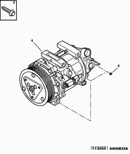 PEUGEOT 6453.WW - Air conditioned compressor detail: 01 pcs. autospares.lv