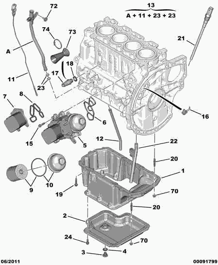 Vauxhall 1103 L1 - Engine oil sump filter probe: 01 pcs. autospares.lv