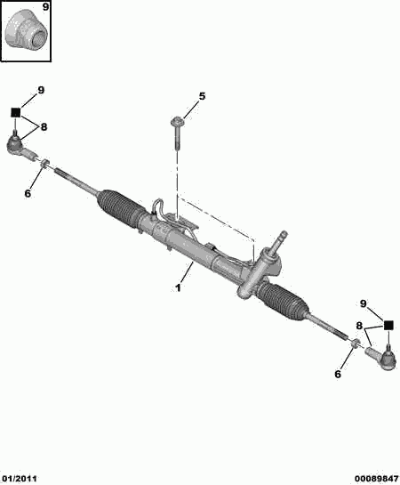 CITROËN/PEUGEOT 3817 74 - Steering rack: 02 pcs. autospares.lv