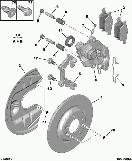 CITROËN 4254-05 - Rear brake disc caliper friction pad: 01 pcs. autospares.lv