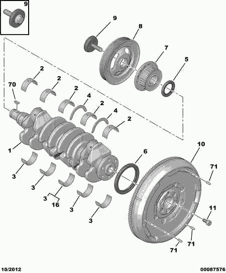 PEUGEOT 0516.L5 - Crankshaft pulley: 01 pcs. autospares.lv