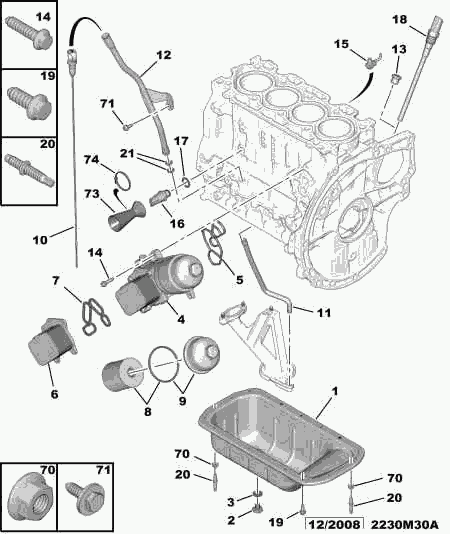 Mini 1103 P0 - Engine oil sump filter probe: 01 pcs. autospares.lv