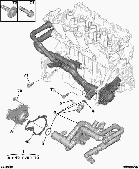 DS 1201.G9 - Water pump gasket water outl tank: 01 pcs. autospares.lv