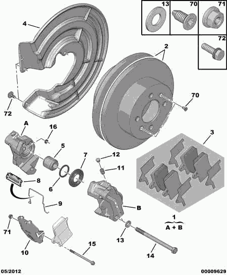 PEUGEOT (DF-PSA) 4246 W4 - Rear brake disc caliper friction pad: 01 pcs. autospares.lv