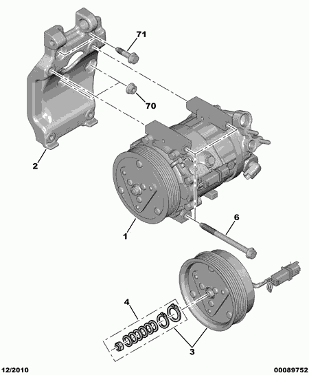 CITROËN 6453.RG - Air conditioned compressor detail: 01 pcs. autospares.lv