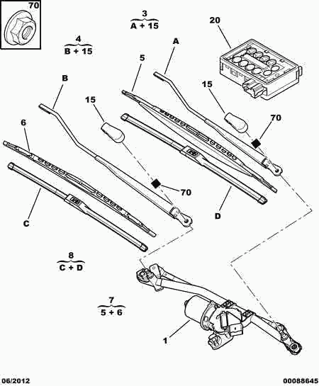 CITROËN 6426 NF - Windscreen wiper motor - conrod assy: 01 pcs. autospares.lv