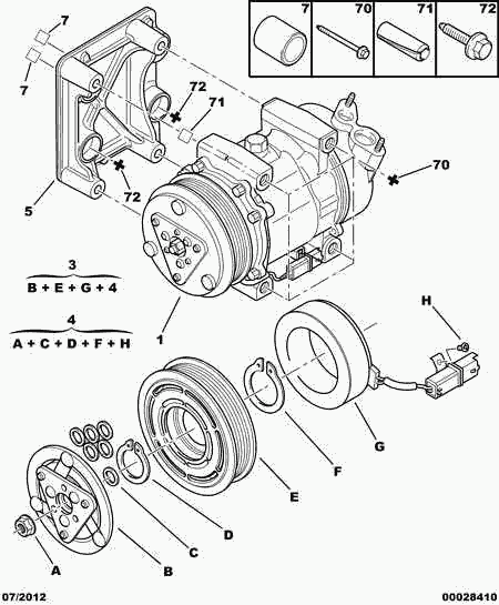 PEUGEOT 6453.QH - Air conditioned compressor detail: 01 pcs. autospares.lv