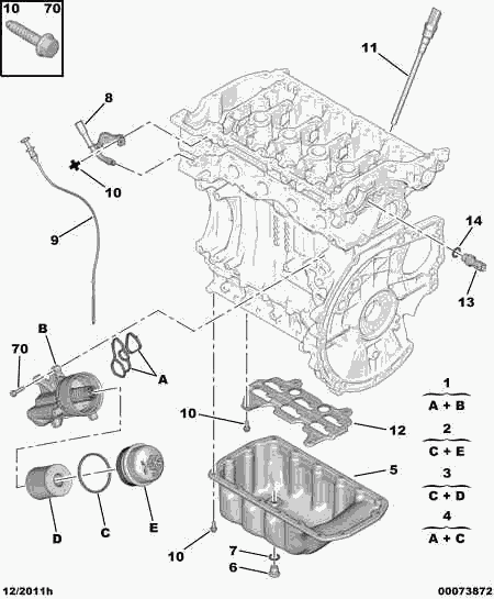 CITROËN 1103 P8 - Engine oil sump filter probe: 01 pcs. autospares.lv