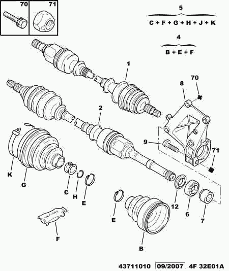 CITROËN/PEUGEOT 3273 CH - Driveshaft: 01 pcs. autospares.lv