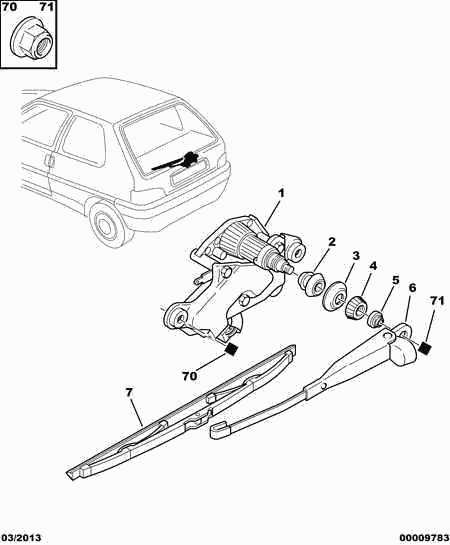 PEUGEOT (DF-PSA) 6426 AR - Rear window wiper: 01 pcs. autospares.lv