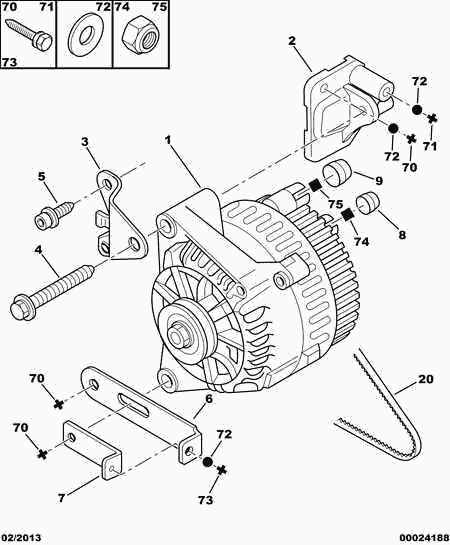 PEUGEOT 5705.E1 - Alternator autospares.lv