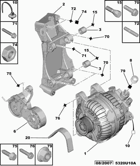 PEUGEOT (DF-PSA) 5750 XG - V-Ribbed Belt autospares.lv