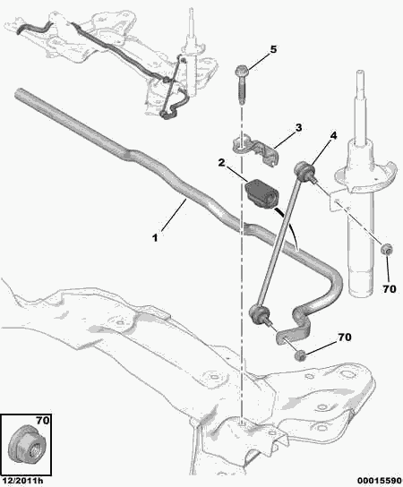 Vauxhall 6936 86 - Front anti roll bar: 04 pcs. autospares.lv