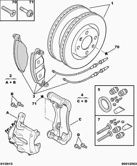 CITROËN/PEUGEOT 4252 89 - Front brakes disc caliper friction pad: 01 pcs. autospares.lv