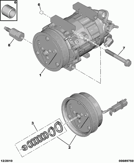 CITROËN 6453.RE - Compressor, air conditioning autospares.lv