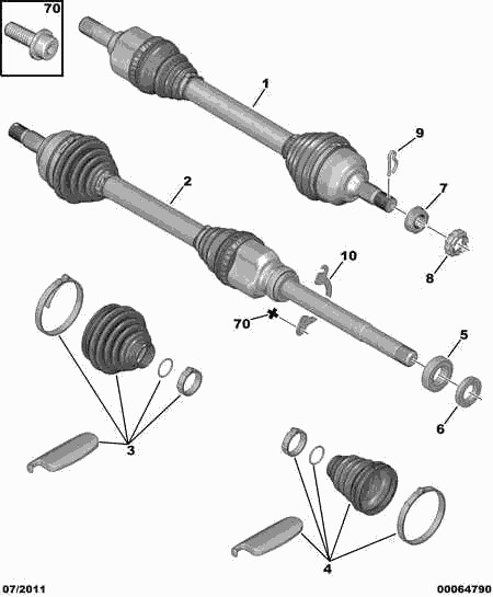 PEUGEOT 3272 LX - Driveshaft: 01 pcs. autospares.lv