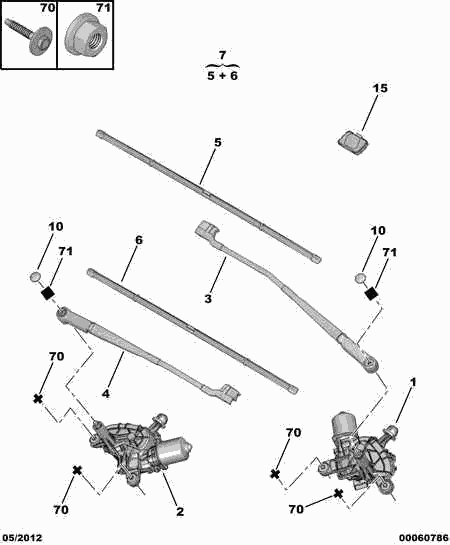 PEUGEOT 6426 PC - Windscreen wiper motor - conrod assy: 01 pcs. autospares.lv